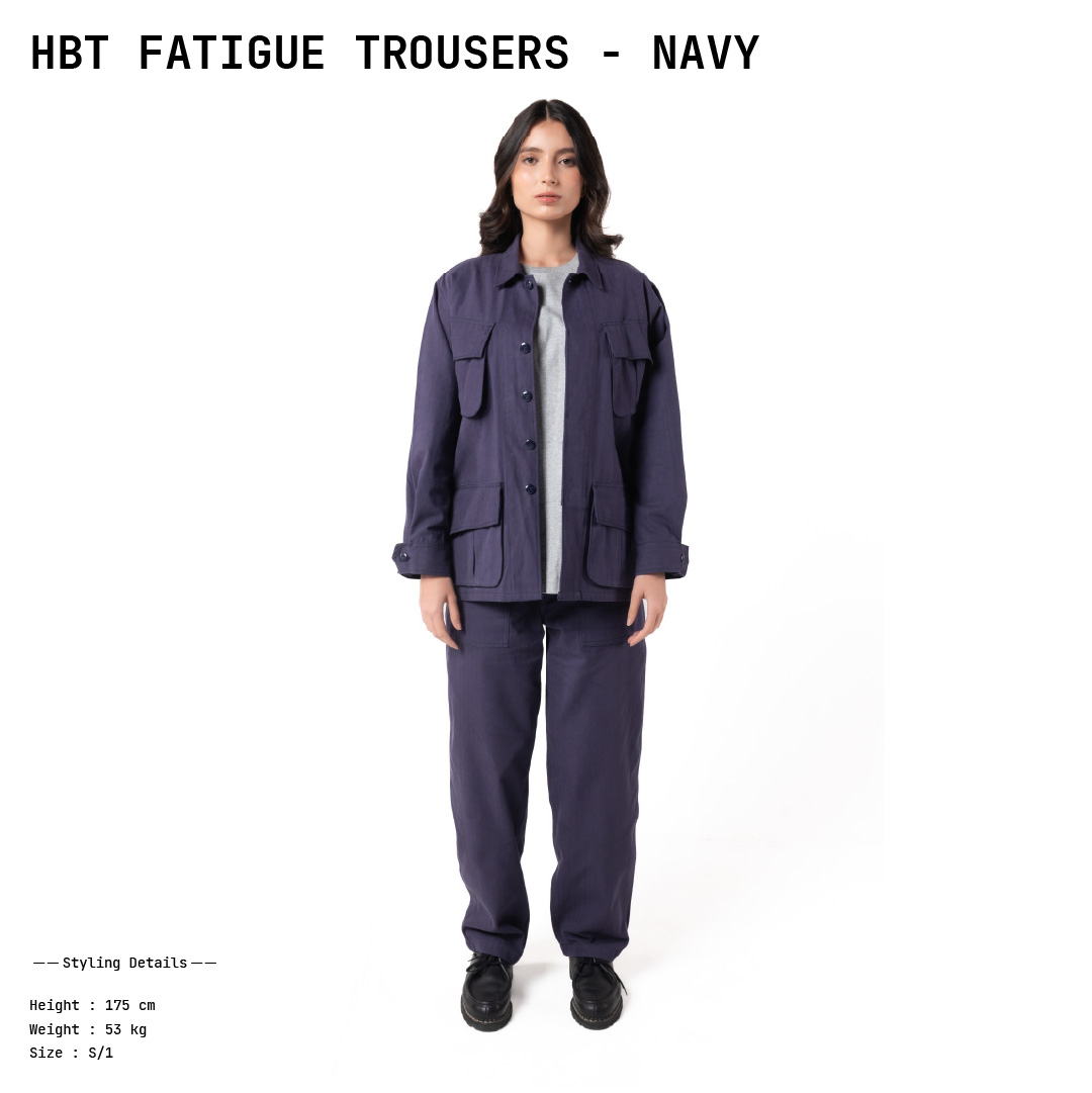 HBT Fatigue Trousers - Navy - Image 6