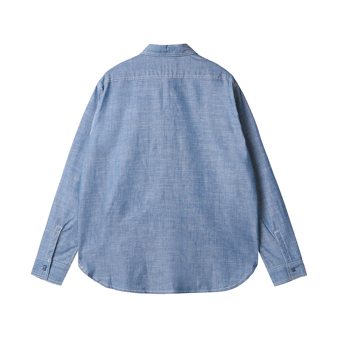 Alternative view of RF Chambray USN Shirts LS – Blue [Lot.002]